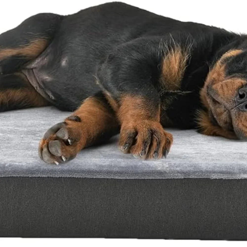 Dog Bed with Cooling Gel Memory Foam, Pressure-Relief Support for Dogs up to 50l